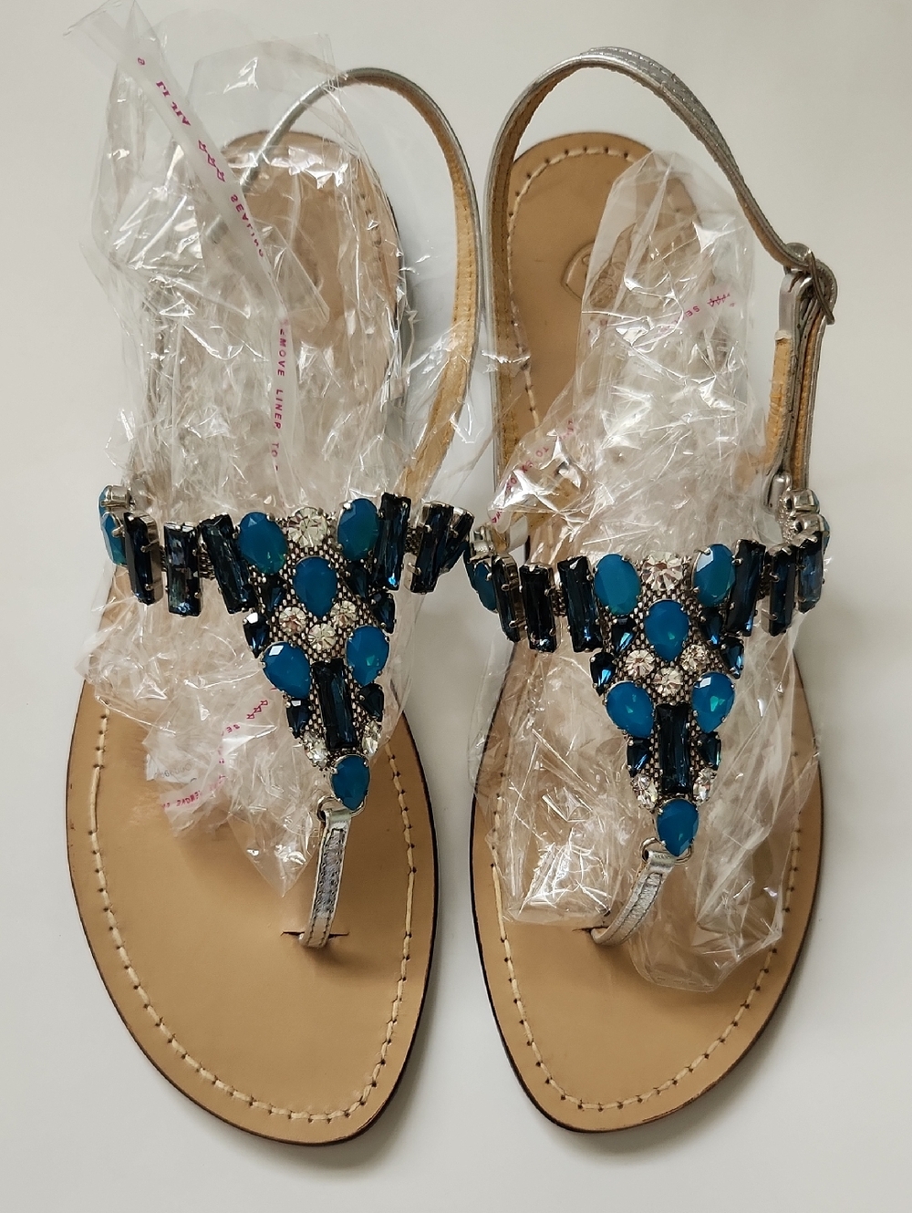 da Costanzo Capri Crystal Sandals Made In Italy